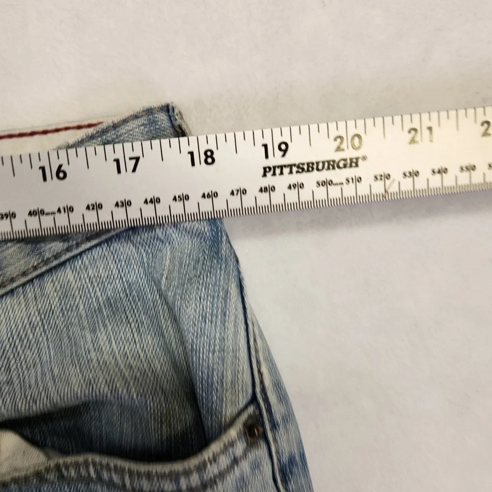 Lands End Mens Relaxed Fit Slightly Tapered Leg Light Wash‎ Denim Jeans 36x30